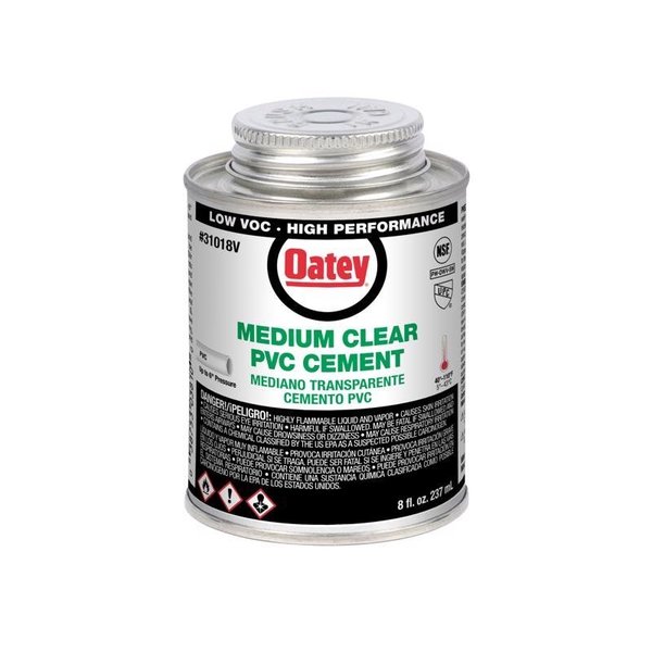 Oatey Clear Cement For PVC 8 oz 31018V